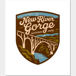 New River Gorge National Park Retro Travel Badge Posters and Art